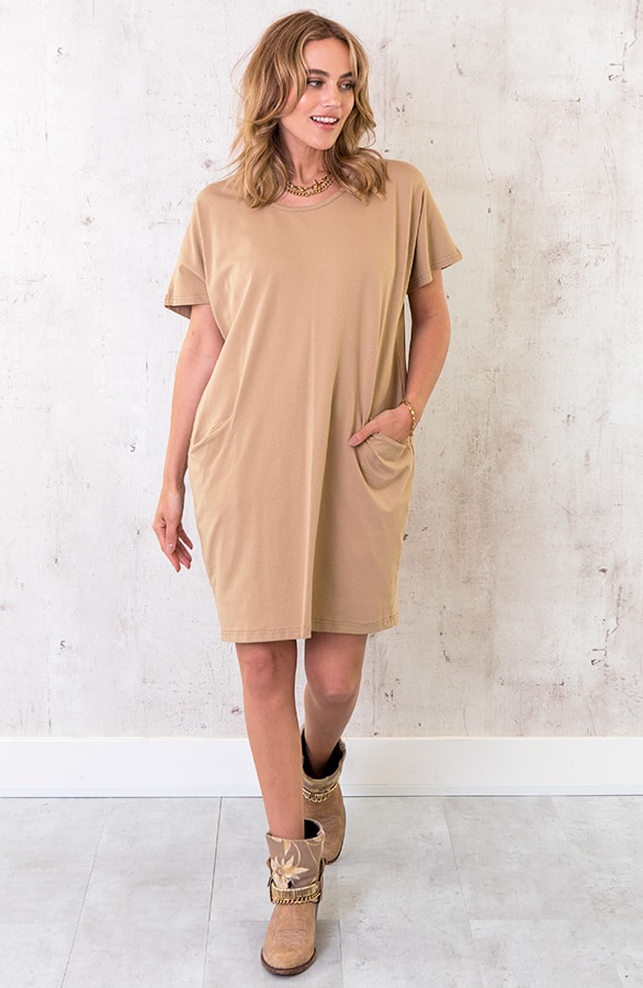 Pocket Tuniek Dames Camel – shoparchief, foto 3