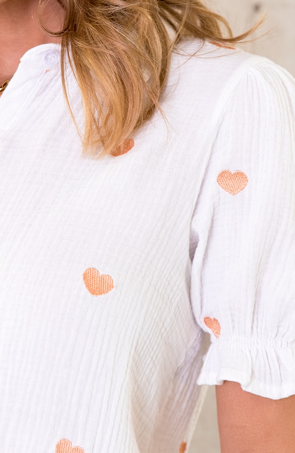 Puffärmel Herzchen Bluse Roségold, Shoparchiv, Foto 4