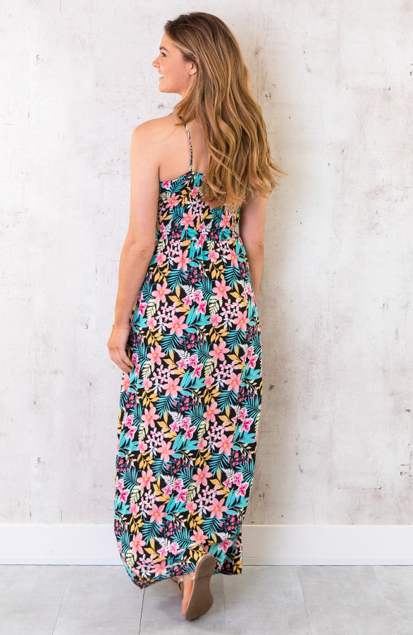 Spaghetti Maxi Jurk Tropical Multicolor – shoparchief, foto 4