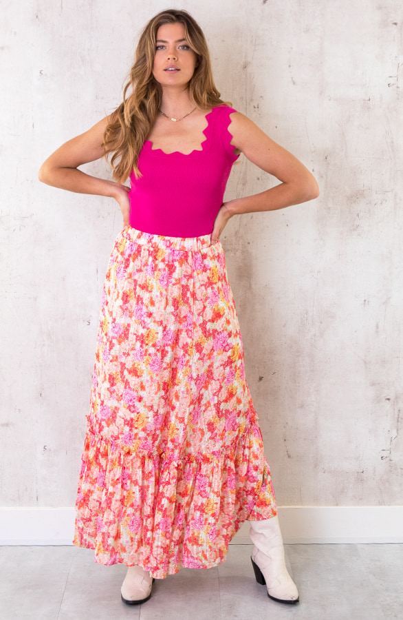 Top Met Golvende Randen Fuchsia – shoparchief, foto 6
