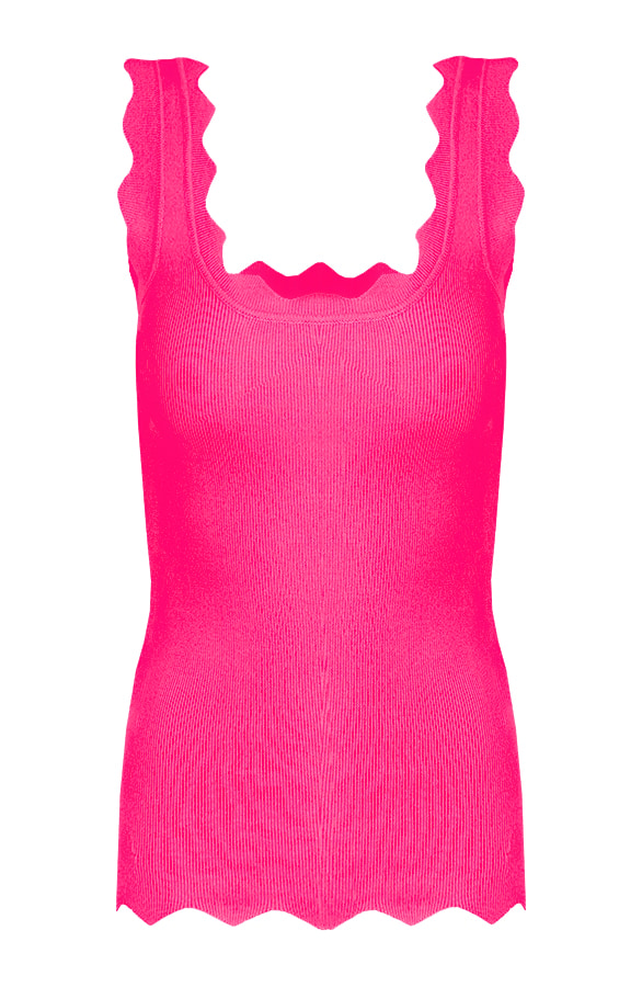 Top Met Golvende Randen Fuchsia – shoparchief