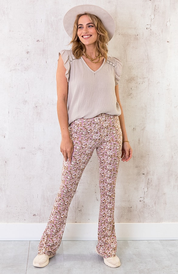 Katoenen Ruches Top Beige – shoparchief, foto 5