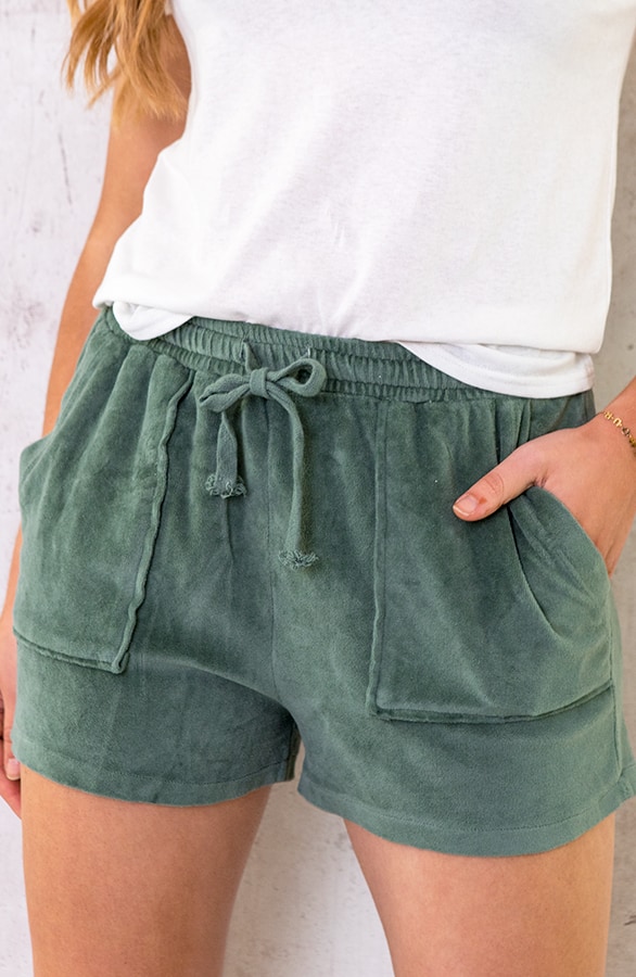 Velours Shorts Met Zakken Army – shoparchief