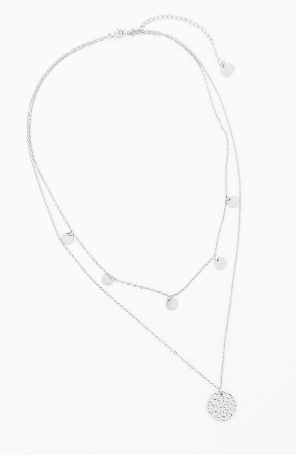 Coins Layer Ketting Zilver – shoparchief