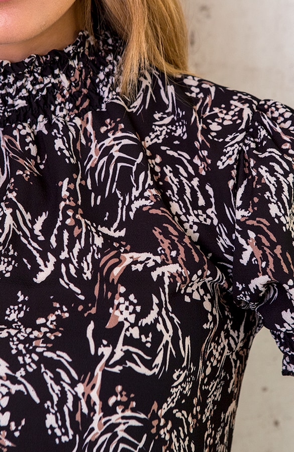 Col Top Print Zwart – shoparchief, foto 4