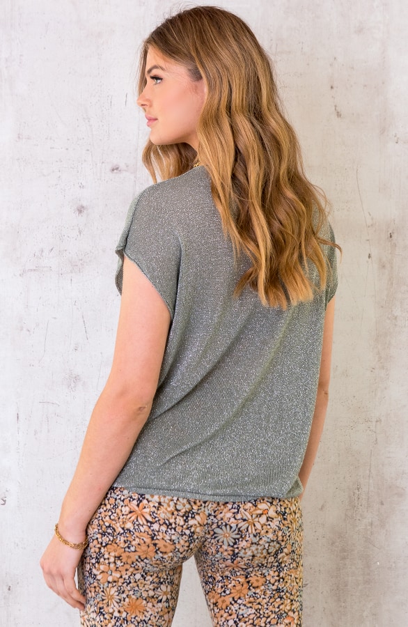Lurex V-hals Top Army 1.0 – shoparchief, foto 6