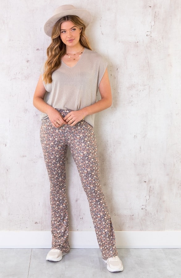 Lurex V-hals Top Beige 1.0 – shoparchief, foto 7