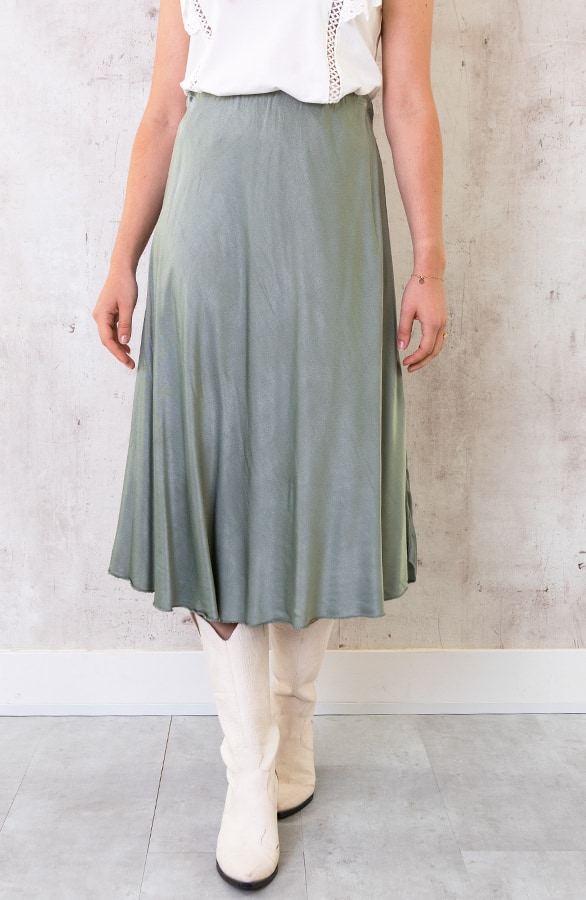 Midi Satijnen Rok Army – shoparchief