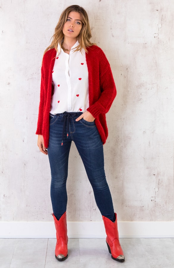 Oversized Knitted Vest Rood – shoparchief, foto 11