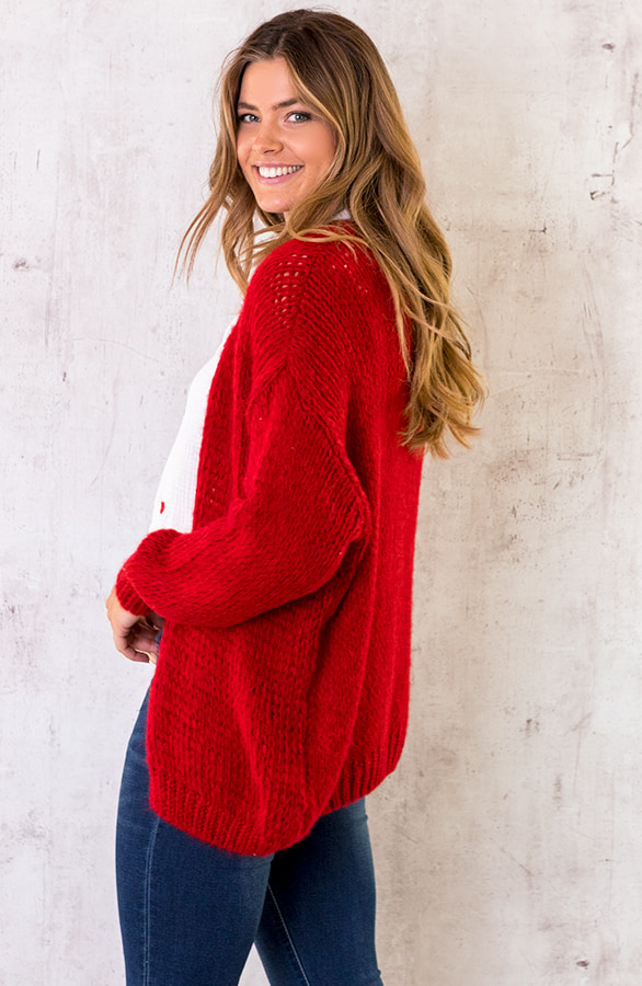 Oversized Knitted Vest Rood – shoparchief, foto 7