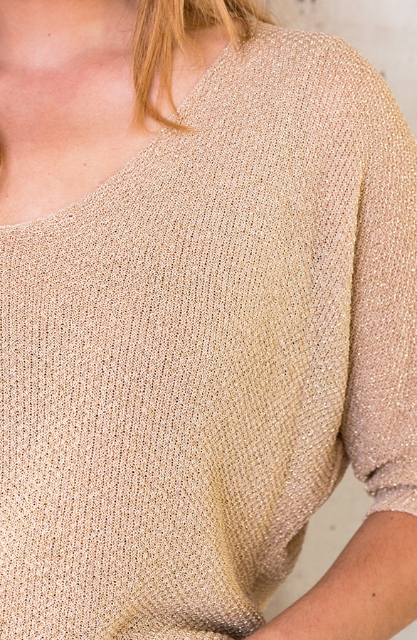 Oversized Lurex Top Goud – shoparchief, foto 5