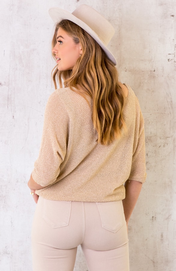 Oversized Lurex Top Goud – shoparchief, foto 3