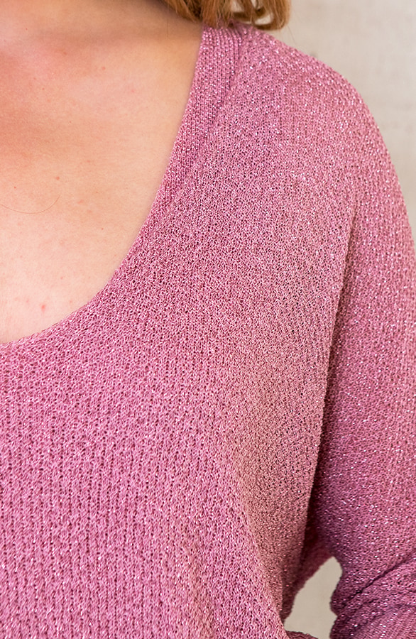 Oversized Lurex Top Roze – shoparchief, foto 5