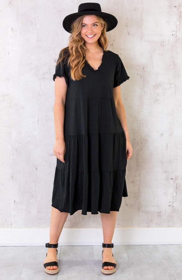 Oversized Washed Jurk Zwart – shoparchief