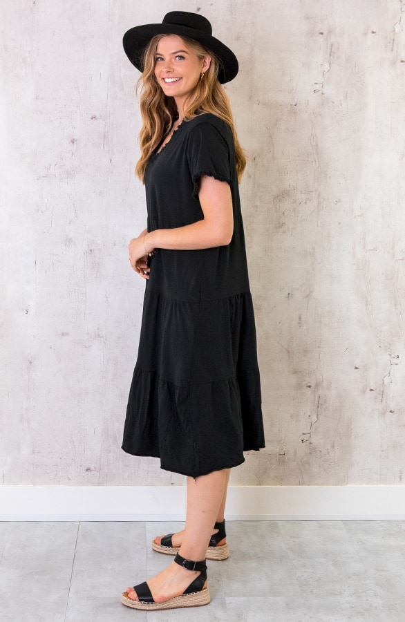 Oversized Washed Jurk Zwart – shoparchief, foto 3