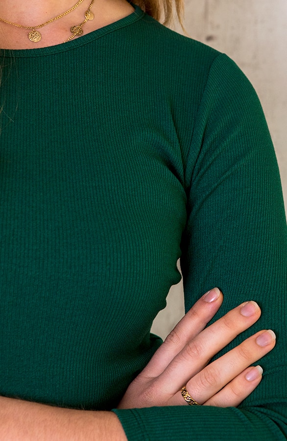 Rib Stretch Jurk Smaragd – shoparchief, foto 6