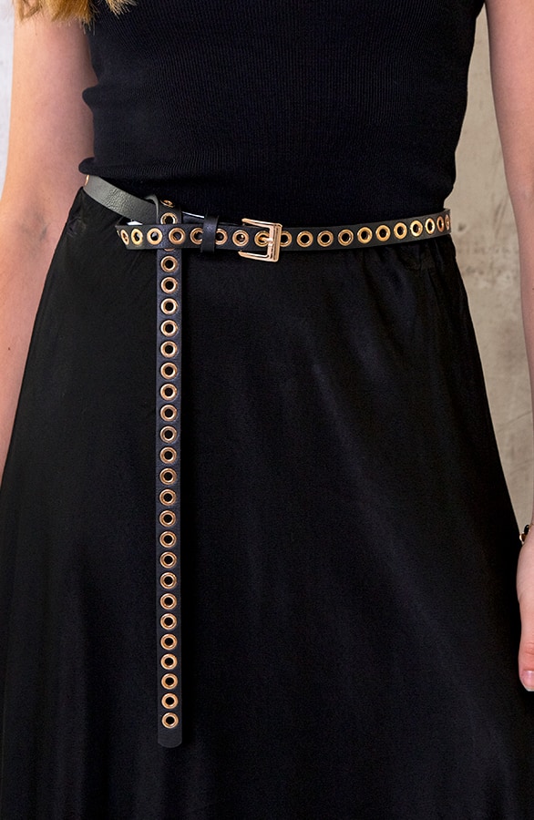 Riem Met Gouden Ringen Zwart – shoparchief, foto 3