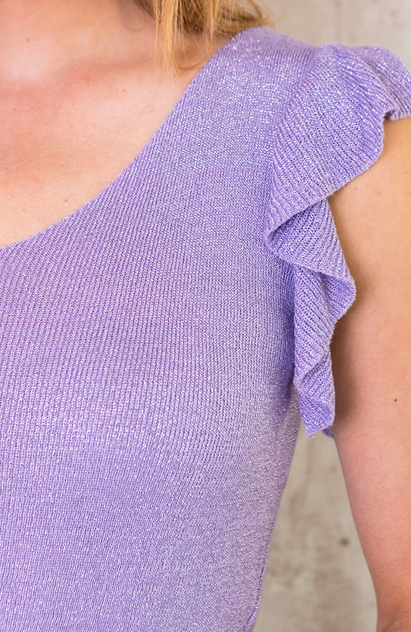 Ruffle Lurex Top Lila – shoparchief, foto 4