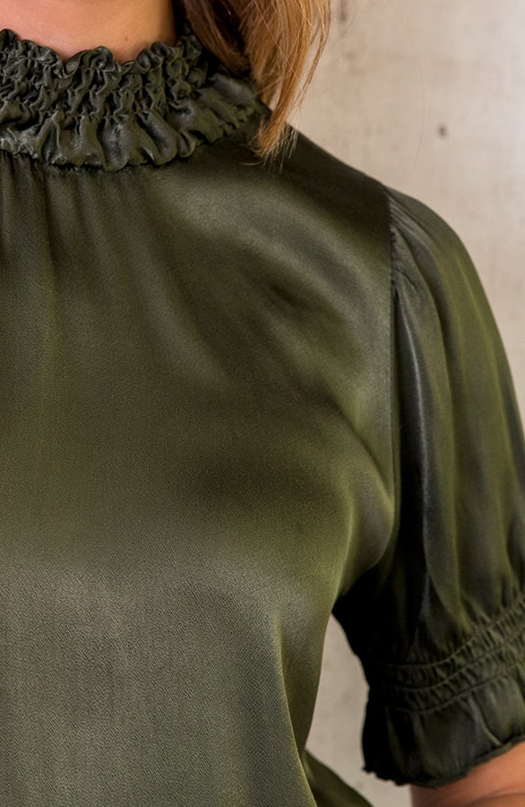 Satijnen Col Top Army – shoparchief, foto 4
