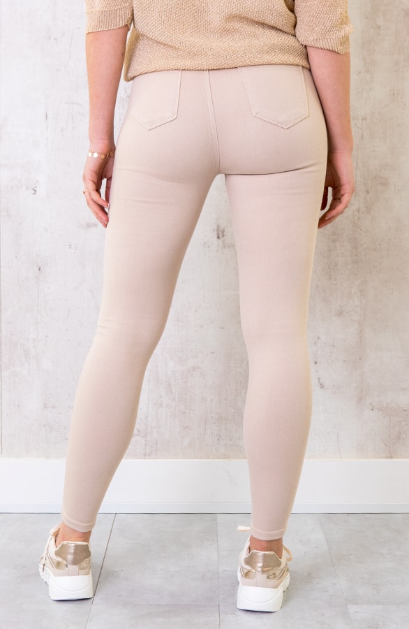 Skinny High Waist Jeans Beige – shoparchief, foto 2
