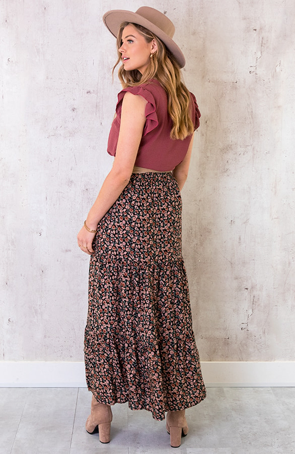 V-hals Ruffle Blouse Dust Roze – shoparchief, foto 6