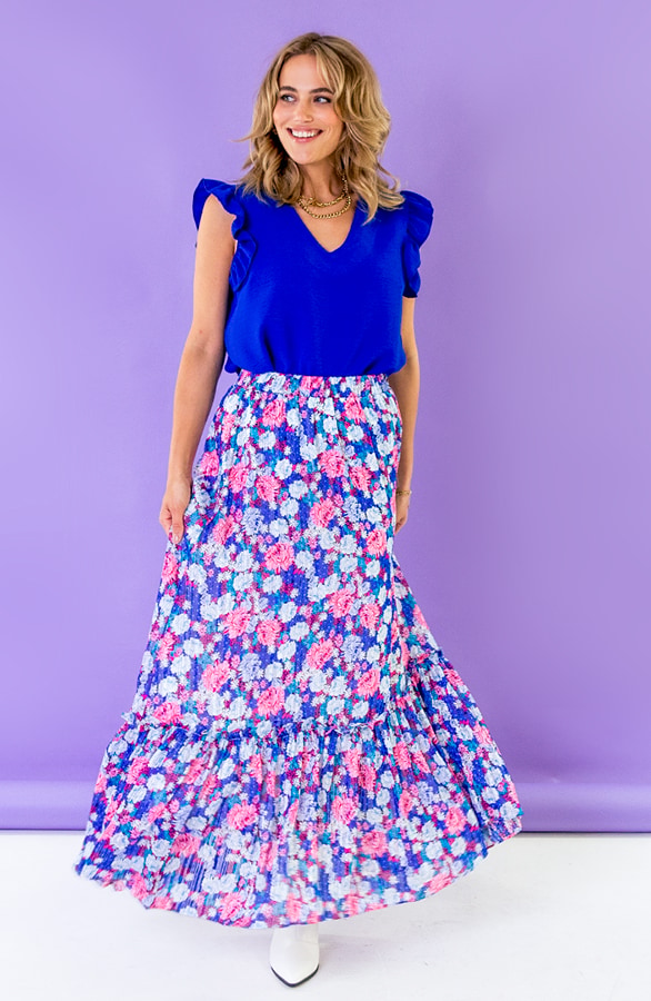 Maxi Rok Floral Blauw – shoparchief, foto 6
