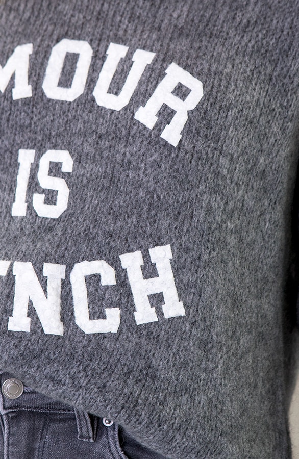 Amour is French Trui Grijs – shoparchief, foto 4