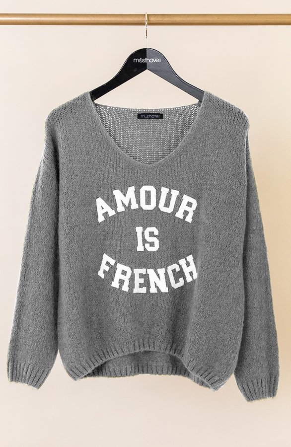 Amour is French Trui Grijs – shoparchief, foto 5