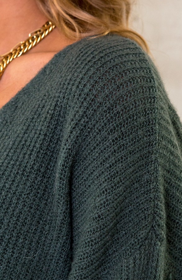 Basic Soft V-Trui Army – shoparchief, foto 5
