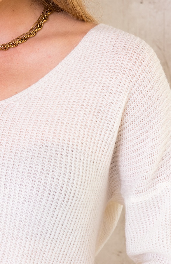 Basic Soft V-Trui Ecru – shoparchief, foto 7