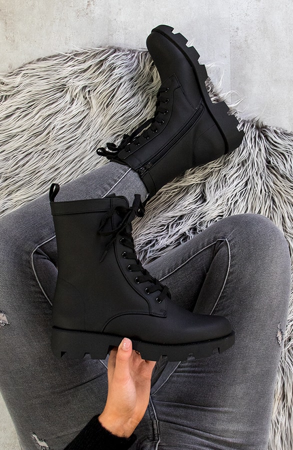 Biker Boots Mat Zwart – shoparchief