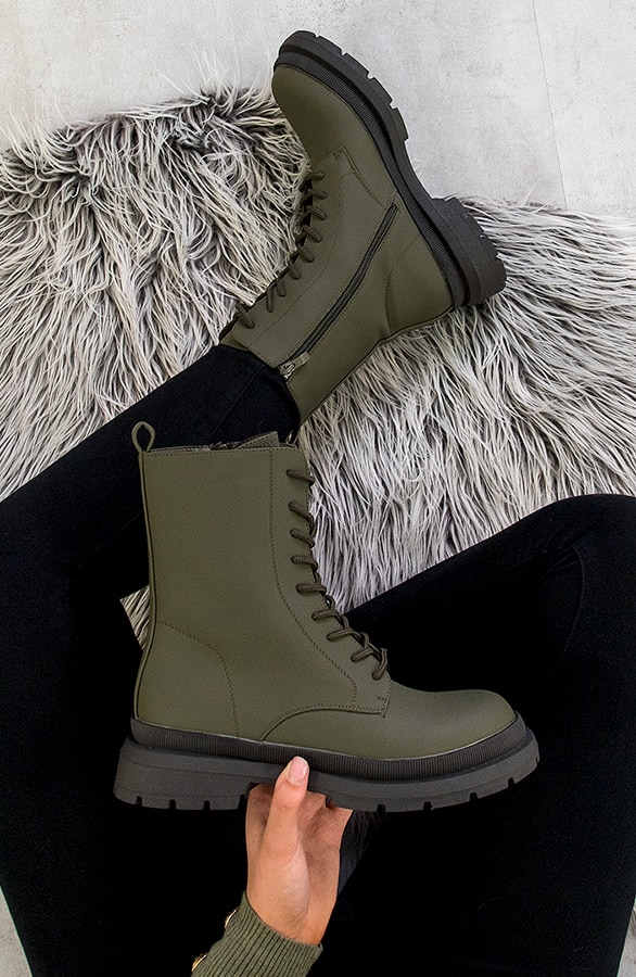 Biker Veterboots Mat Army – shoparchief