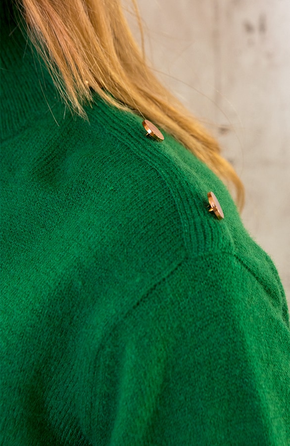 Button Col Sweater Groen – shoparchief, foto 5
