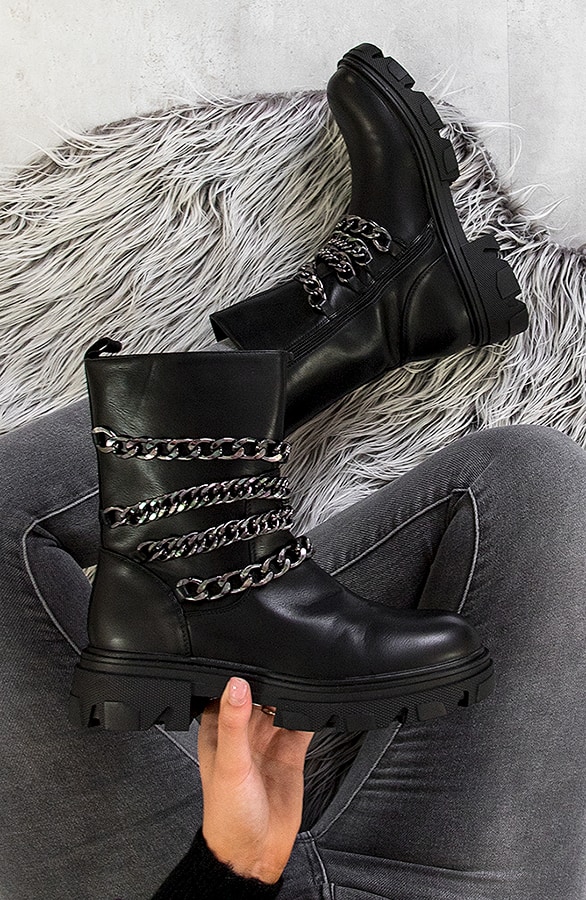 Chain Boots Luxury Black, Shoparchiv