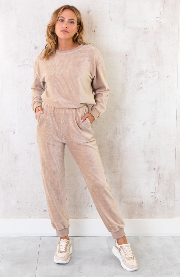 Corduroy Jogging Broek Beige – shoparchief, foto 3