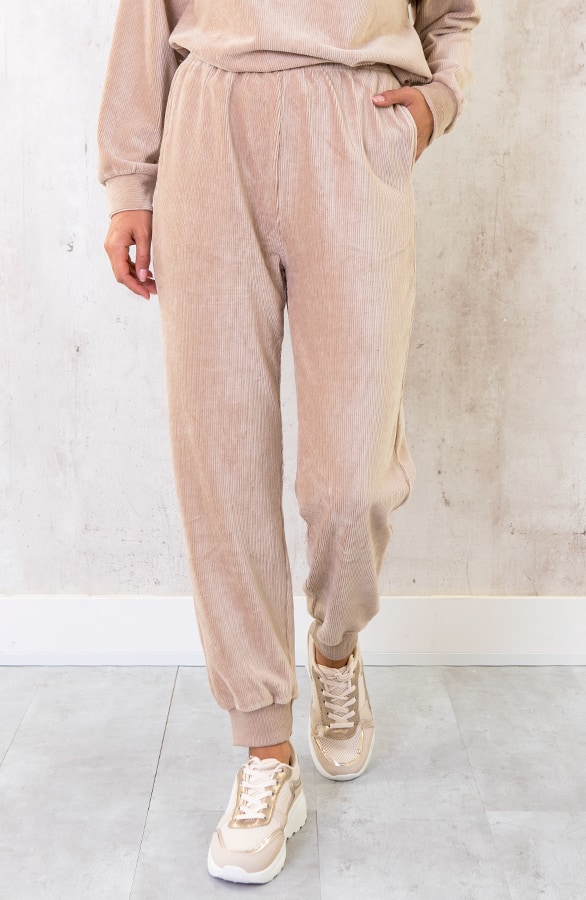 Corduroy Jogging Broek Beige – shoparchief, foto 2