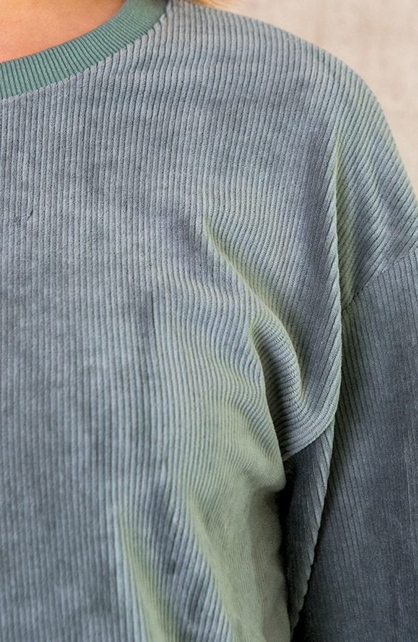 Corduroy Jogging Trui Dust Green – shoparchief, foto 5