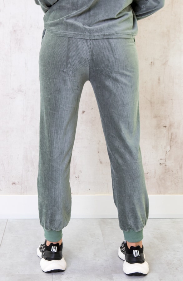 Corduroy Jogging Broek Dust Green – shoparchief, foto 4