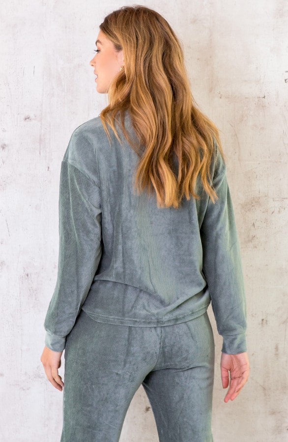 Corduroy Jogging Trui Dust Green – shoparchief, foto 6