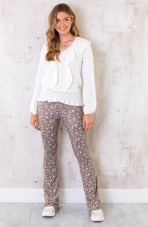 Elastieken Embroidery Blouse Wit – shoparchief, foto 2