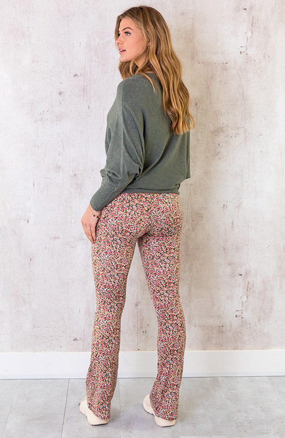 Flared Broek Floral Koraal – shoparchief, foto 3