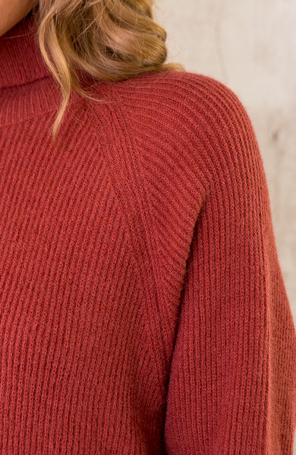 Gebreide Coljurk Oversized Terracotta – shoparchief, foto 4