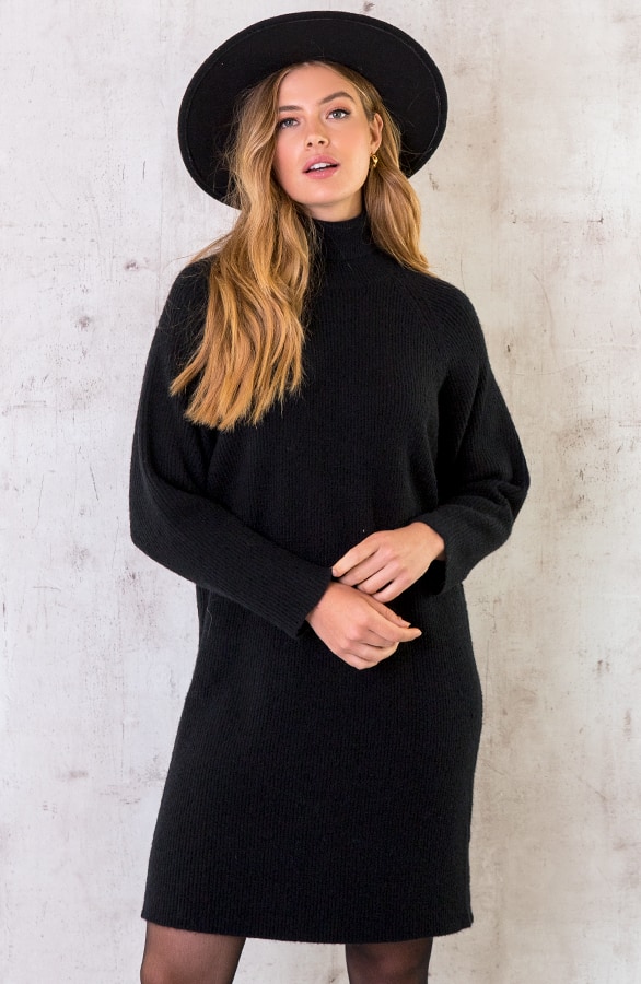 Gebreide Coljurk Oversized Zwart – shoparchief