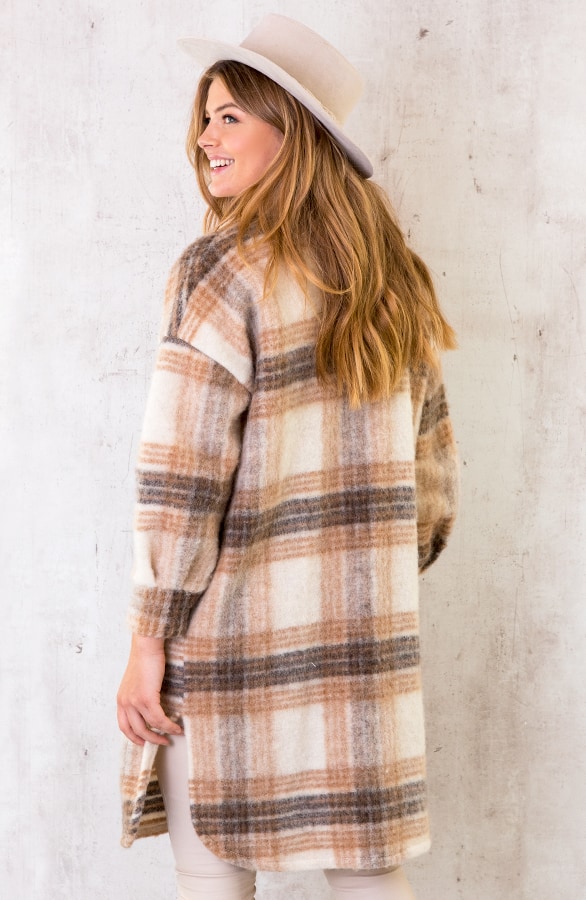 Karierter Wollmantel Camel, Shoparchiv, Foto 4