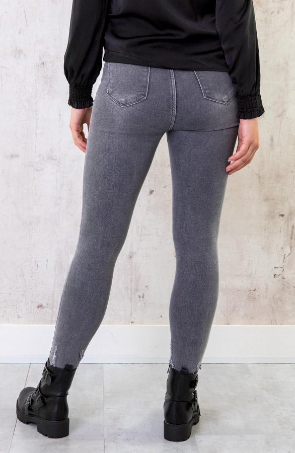 High Waist Skinny Jeans Damaged Grijs – shoparchief, foto 3