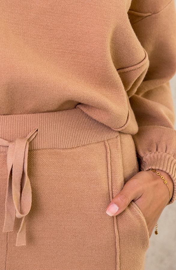 Jogging Broek Met Sierstiksel Camel – shoparchief, foto 5