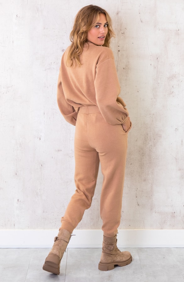 Jogging Broek Met Sierstiksel Camel – shoparchief, foto 4