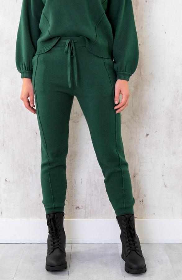 Jogging Broek Met Sierstiksel Smaragd – shoparchief
