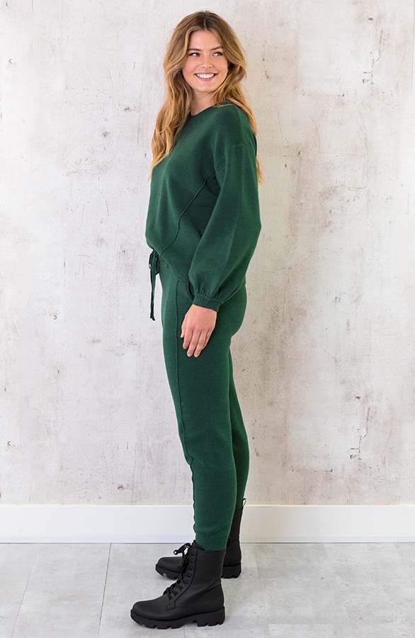 Jogging Broek Met Sierstiksel Smaragd – shoparchief, foto 7