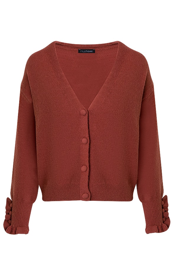 Knopen Ruffle Vest Terracotta – shoparchief